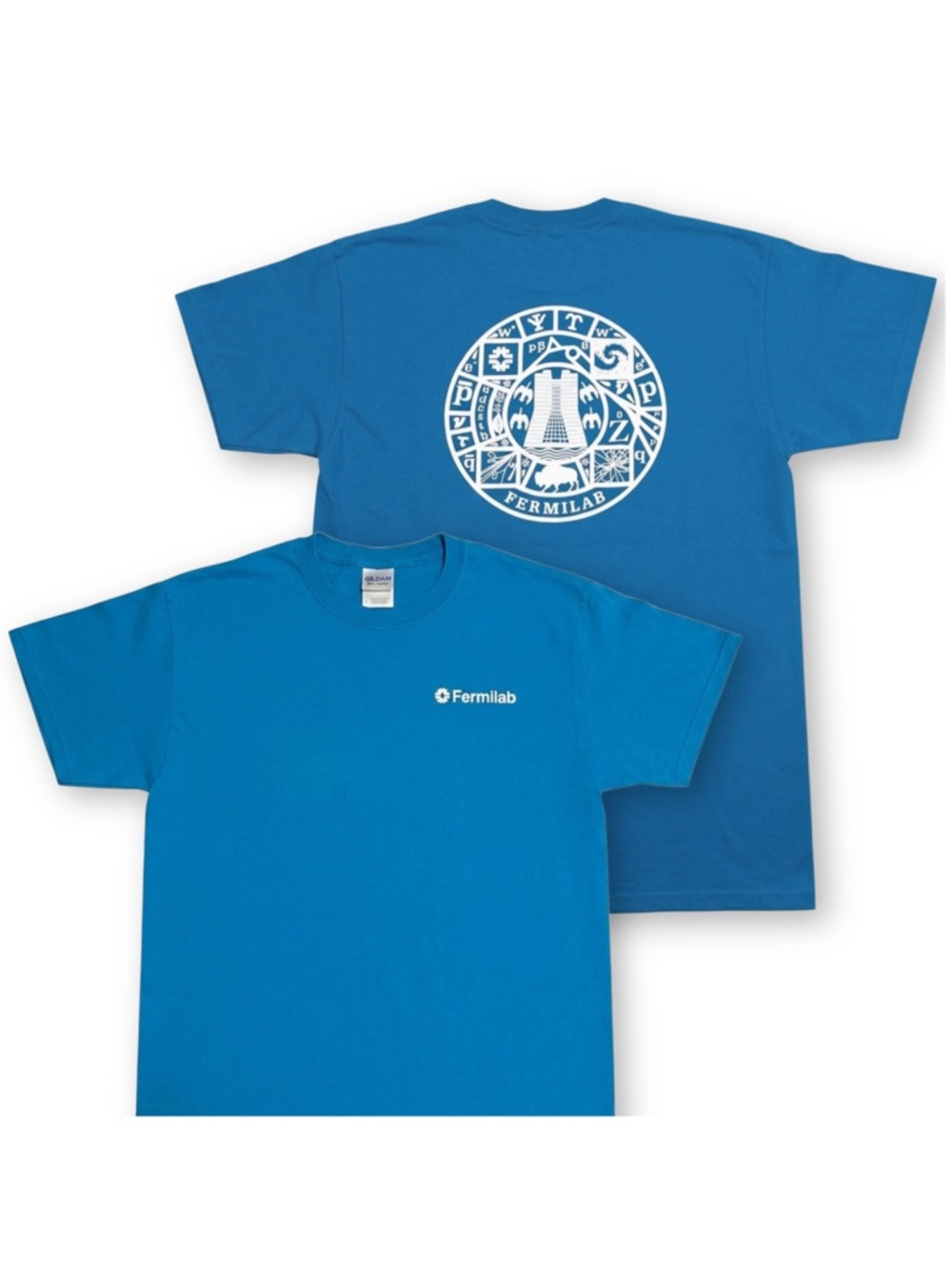 Vintage Fermilab Adult Medium Particle Physics Graphic Teal Blue Cotton T-Shirt